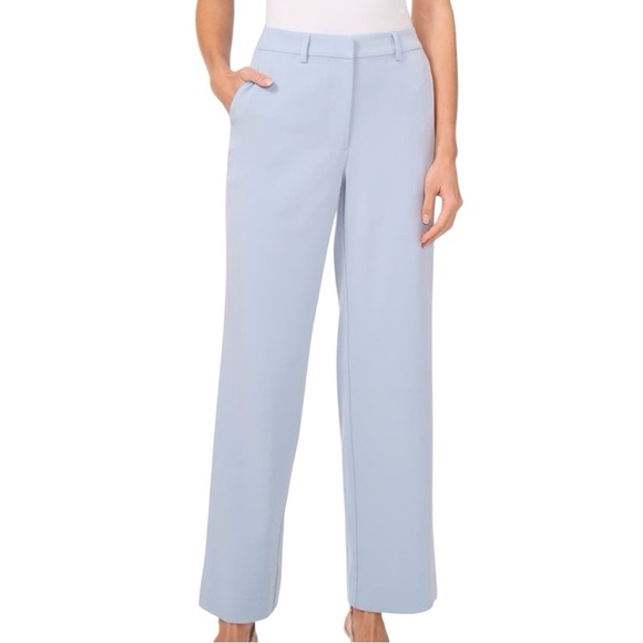 B Design Light Fog Blue Gray Tailored Pants Trousers Straight Leg Size 12 - Picture 1 of 12